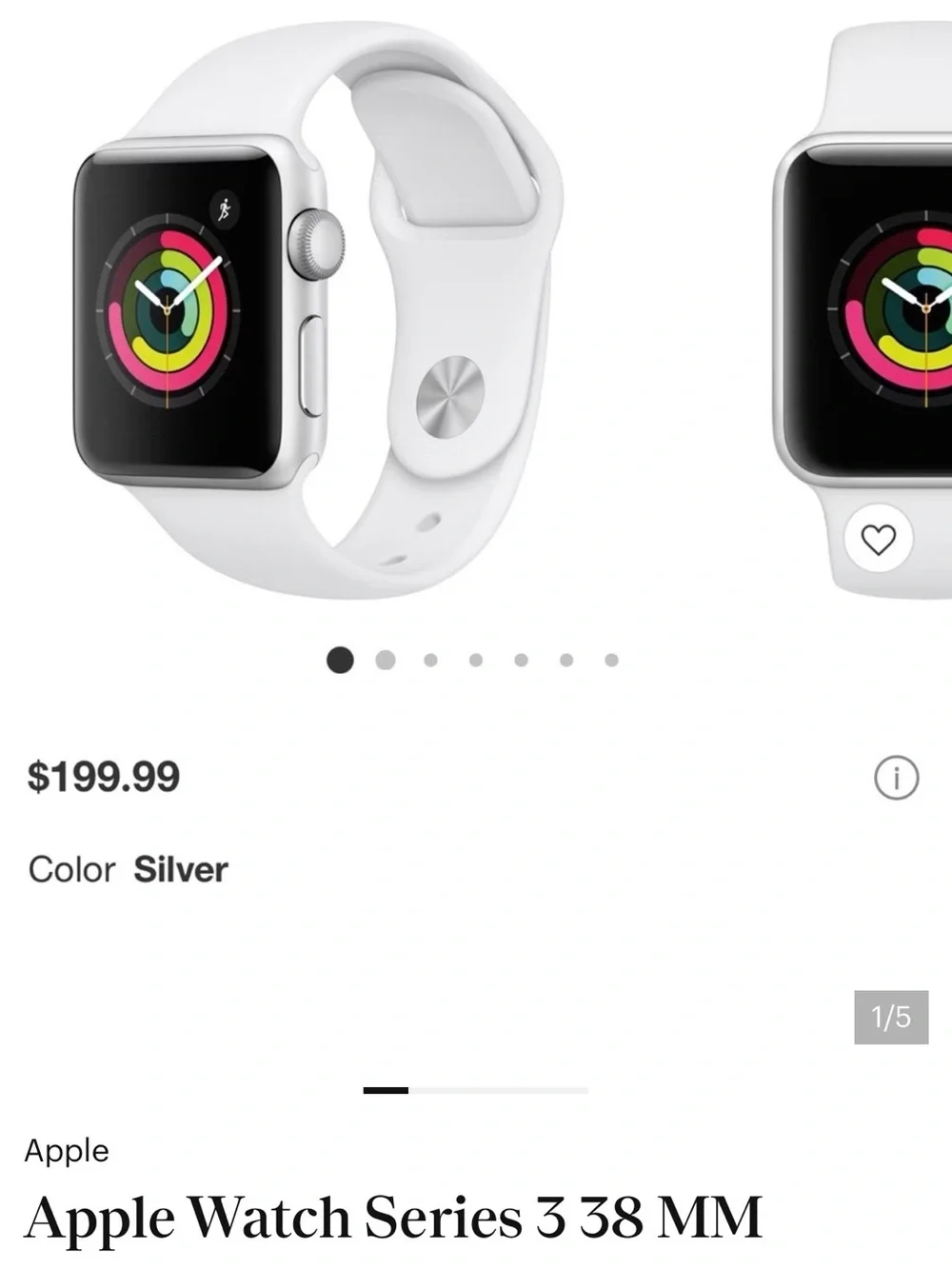 Apple Silver Smartwatch with White Sport Band